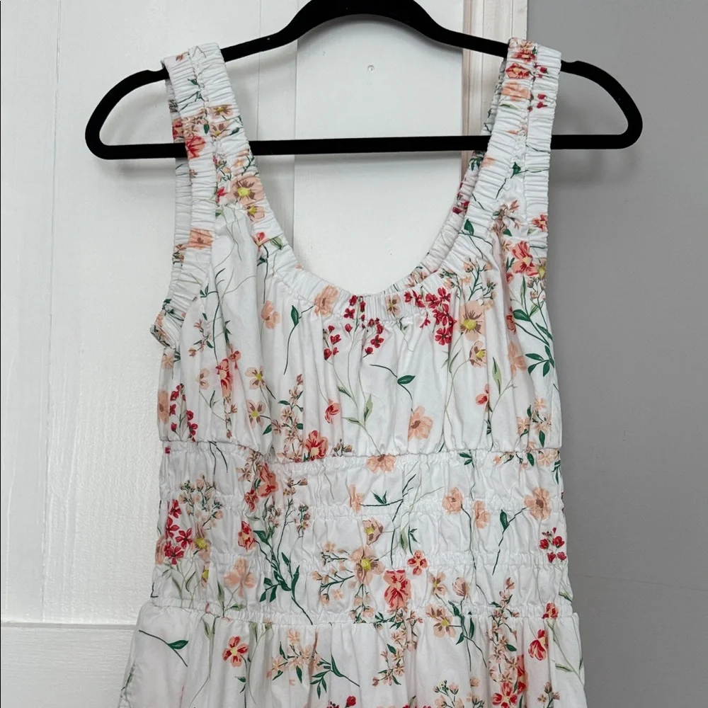 LOFT White Maxi Sundress with Pink & Orange Floral Print - Picture 2 of 6